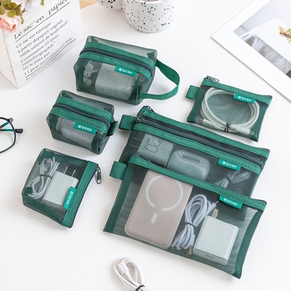 Cosmetic Bags - Durable Nylon Transparent Storage Bag Square