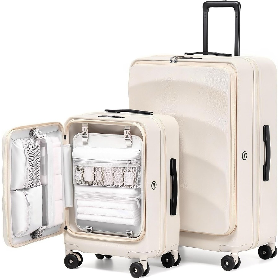 Expandable Hard Shell Luggage Set - Top Opening Expandable Luggage Sets 2