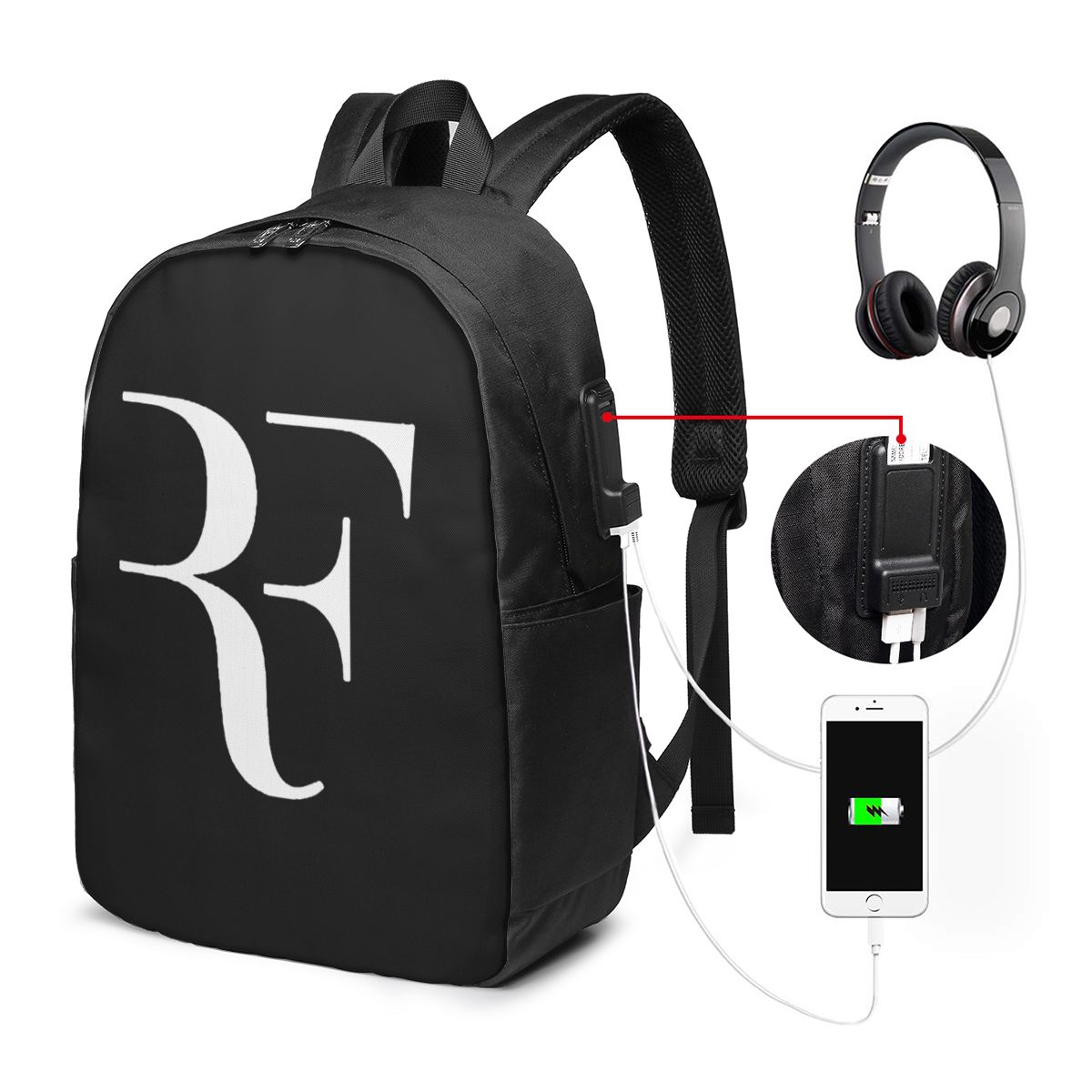 Travel Bags - Roger Federer Backpack Travel Notebook Bag