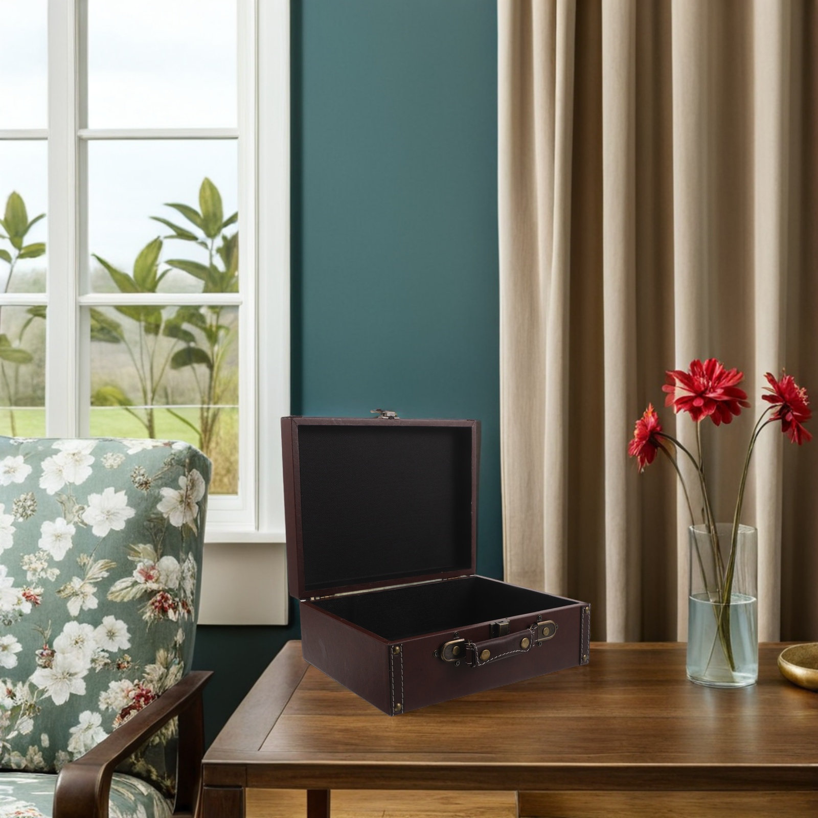 Wood Retro Storage Box Vintage - Retro Vintage Trunk Suitcase recension och pris
