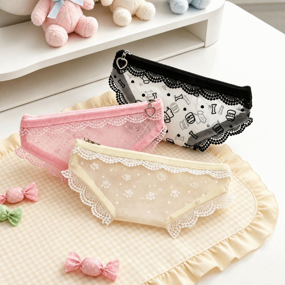 Cute Lace Mesh Storage Pouch B - Cosmetic Bags recension och pris