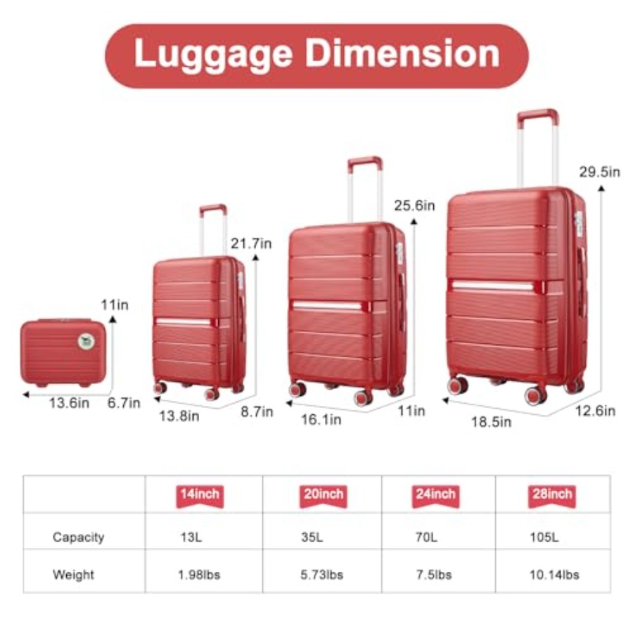 Luggage Sets 4 Pcs Expandable  - Expandable Hard Shell Luggage Set recension och pris