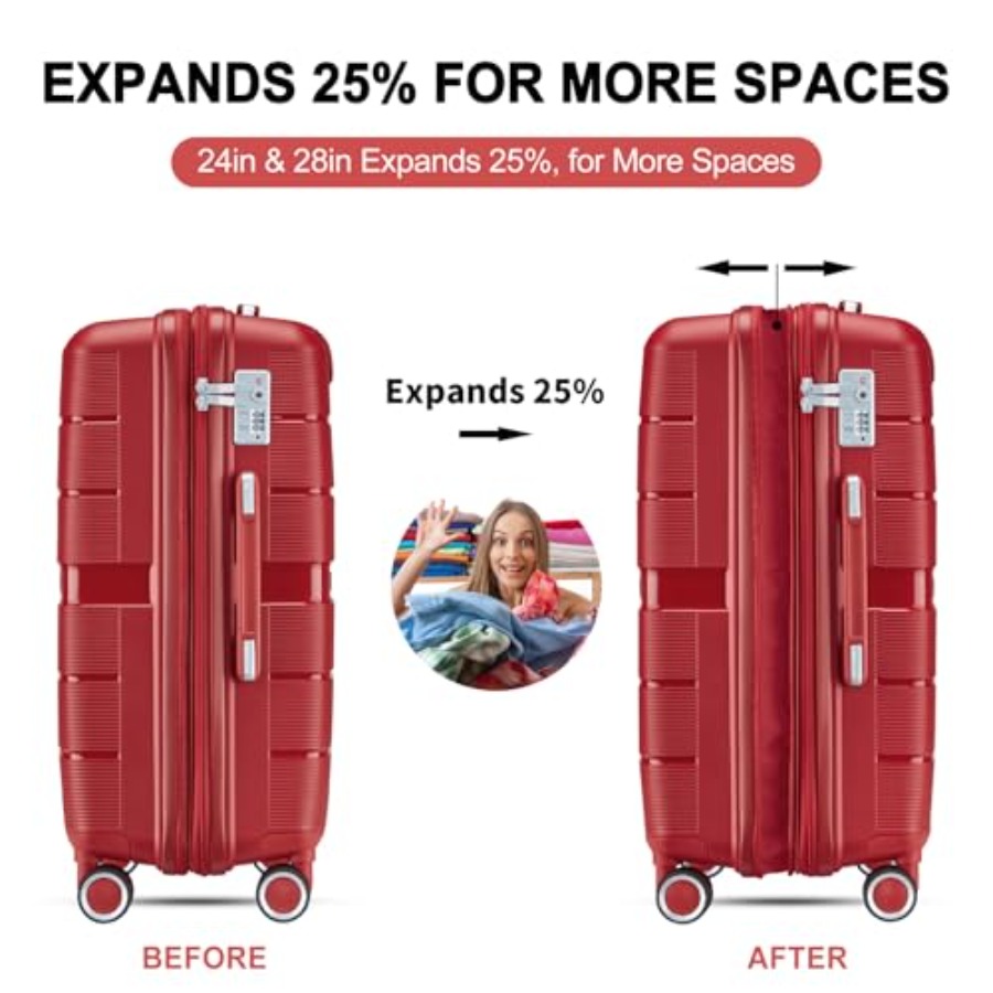 Luggage Sets 4 Pcs Expandable  - Expandable Hard Shell Luggage Set recension och pris