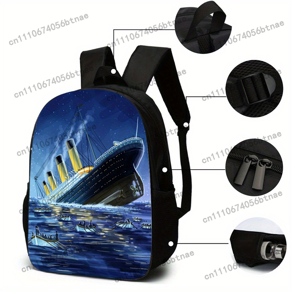 3pcs Titanic Pattern Backpack  - Handbags recension och pris