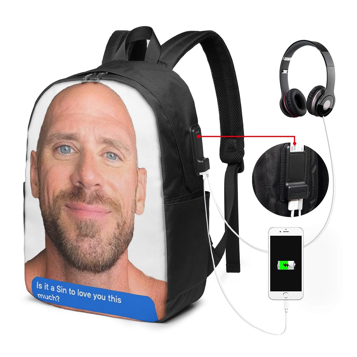 Johnny Sins Flirty Text Bubble - Travel Bags recension och pris
