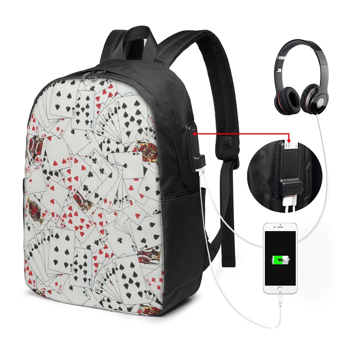 Playing Cards Poker Print Back - Backpacks recension och pris