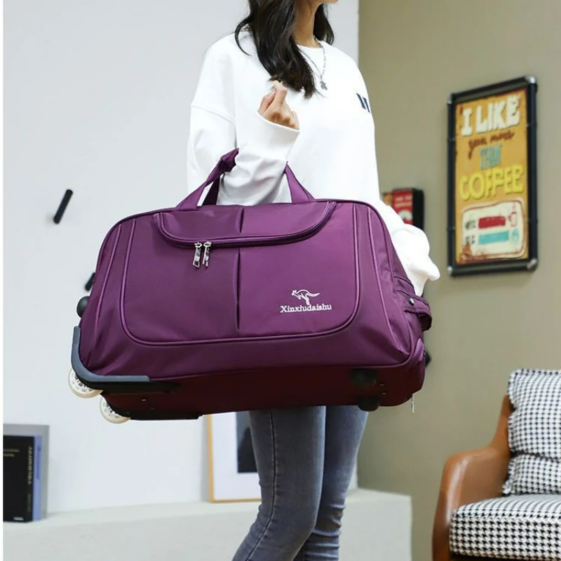 Large Capacity Trolley Bag Men - Foldable Rolling Luggage Bag recension och pris