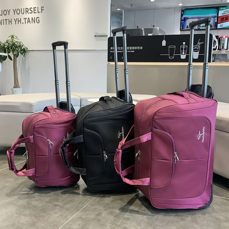 Large Capacity Trolley Bag Men - Foldable Rolling Luggage Bag recension och pris