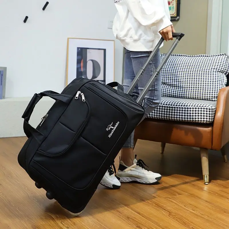 Large Capacity Trolley Bag Men - Foldable Rolling Luggage Bag recension och pris