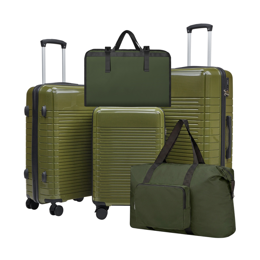 5 Piece PP Hard Shell Luggage  - Foldable Rolling Luggage Bag recension och pris