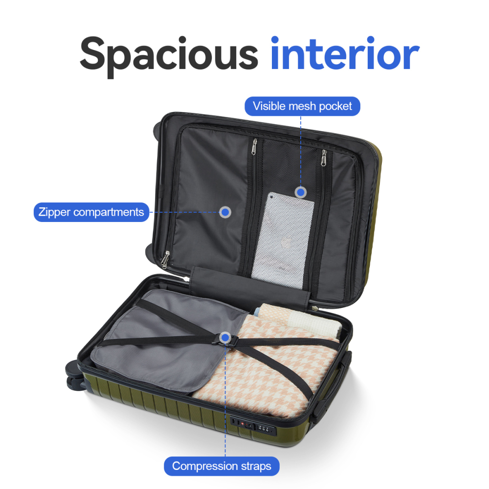 5 Piece PP Hard Shell Luggage  - Foldable Rolling Luggage Bag recension och pris